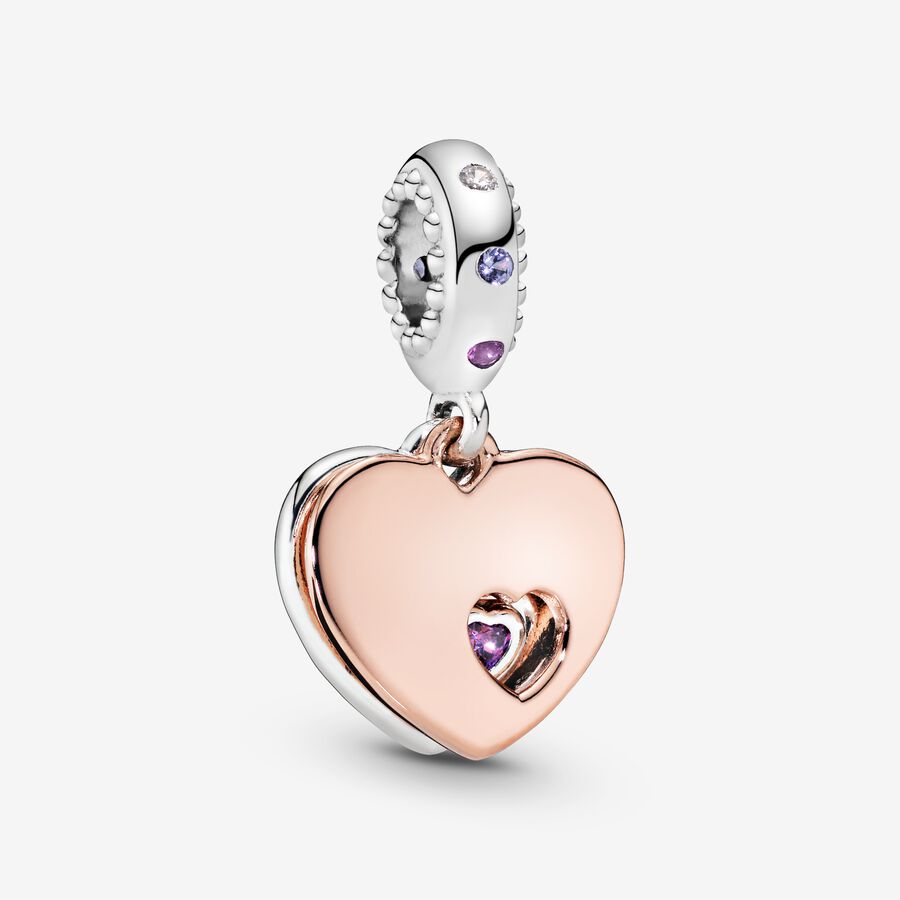 FINAL SALE - Two Hearts Dangle Charm image number 0