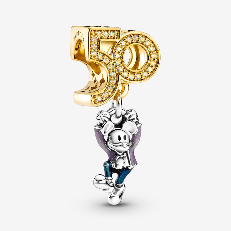 Disney Parks Mickey Mouse 50th Dangle Charm | Two-tone | Pandora Canada