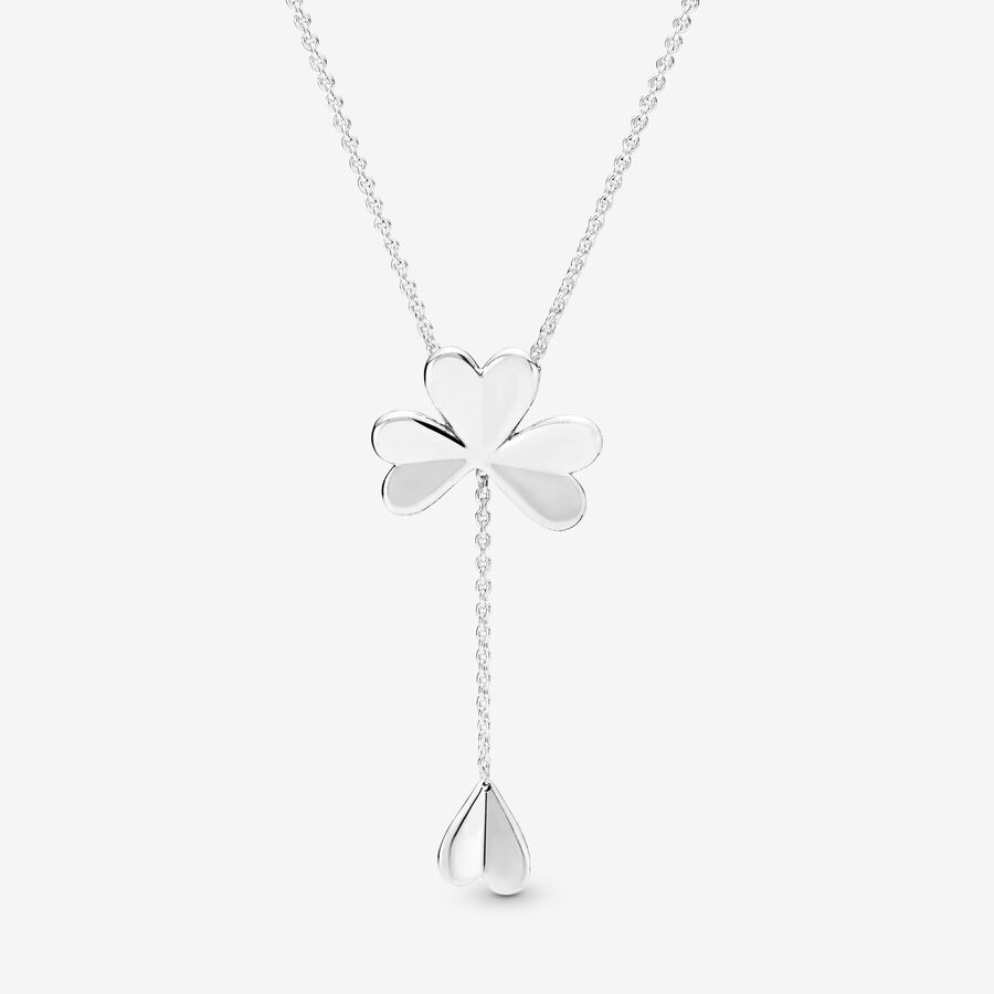 Lucky Four-Leaf Clover Y-Necklace - FINAL SALE image number 0