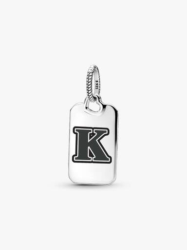 Letter K Rectangle Pendant