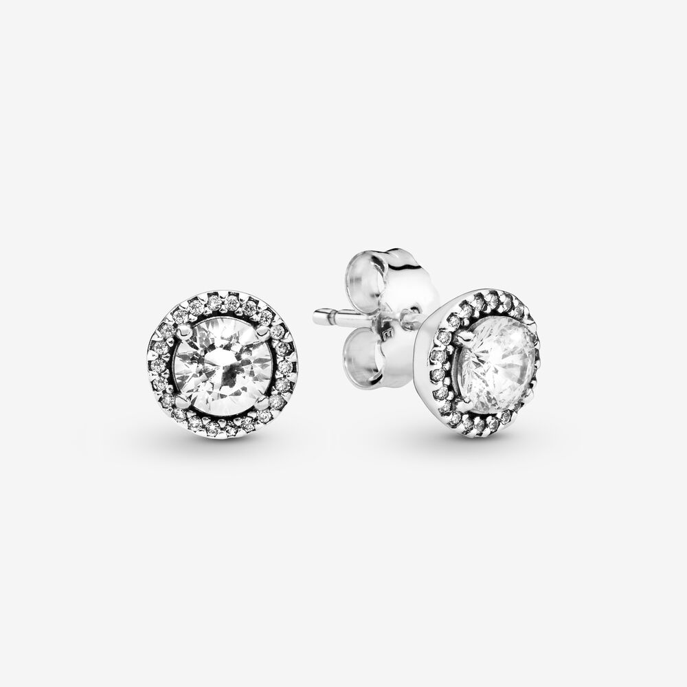 Classic Elegance Stud Earrings with Clear CZ | Sterling silver ...