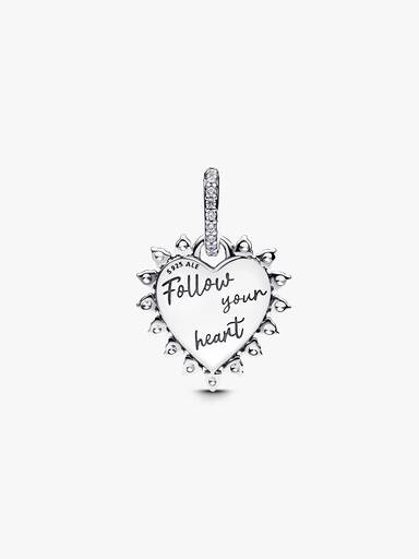 Spinnable Arrow Heart Dangle Charm
