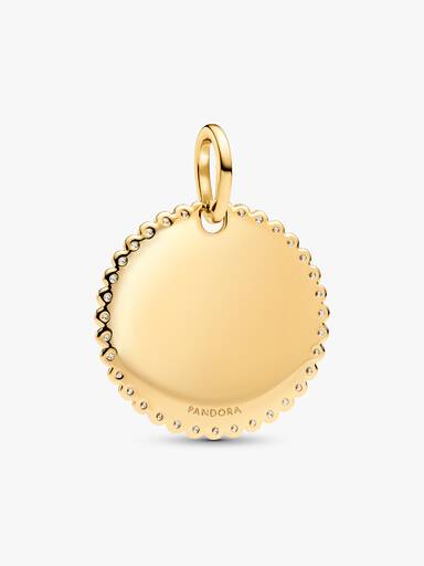 Pendentif étiquette ronde à graver