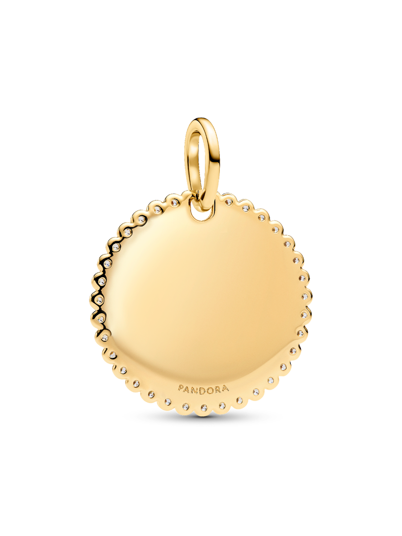 Pendentif étiquette ronde à graver