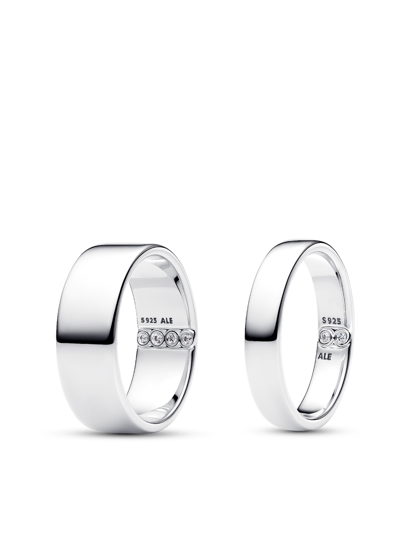 His & Hers Sterling Silver Engraving Ring Set