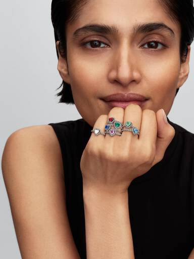 Bague Cœur bleu princesse surélevé