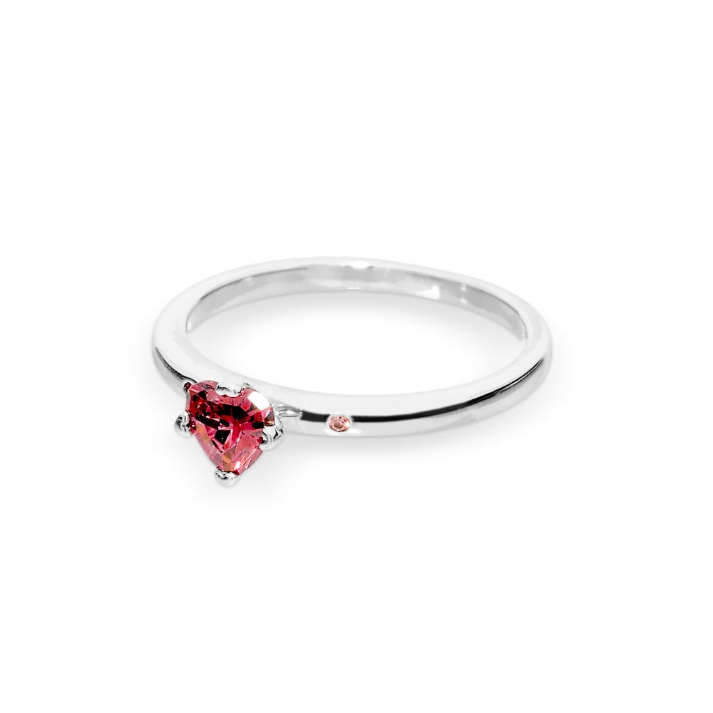 You & Me Ring with Pink Heart CZ | Argent sterling | Pandora Canada